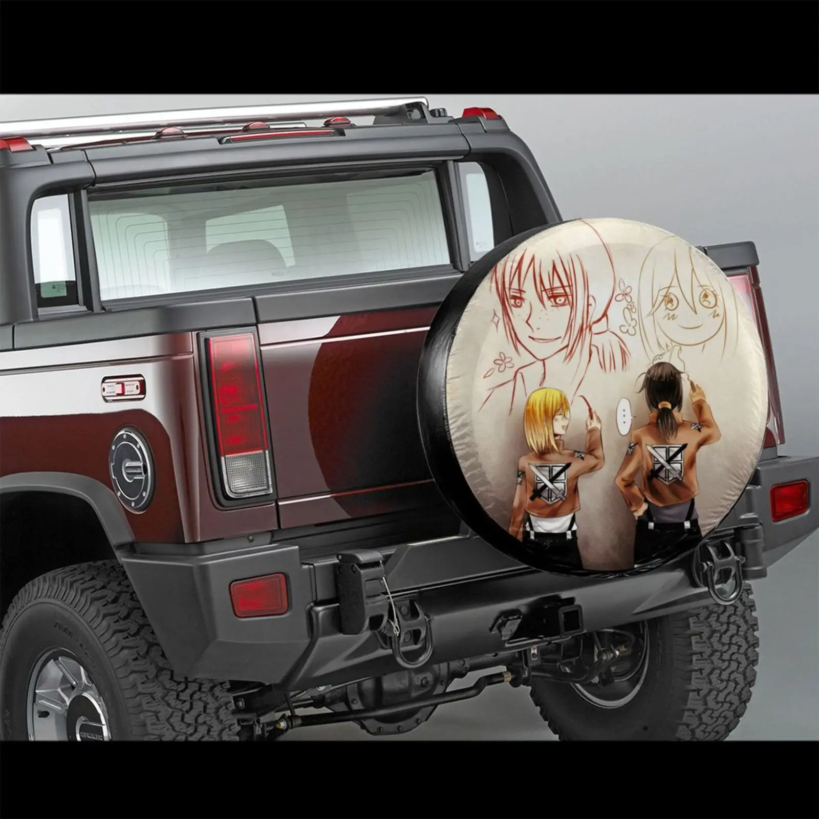 

Attack on Titan Logo Car Accessories Car Accessories Tire Cover Universal Fits Most Cars for SUV Van Vehicle