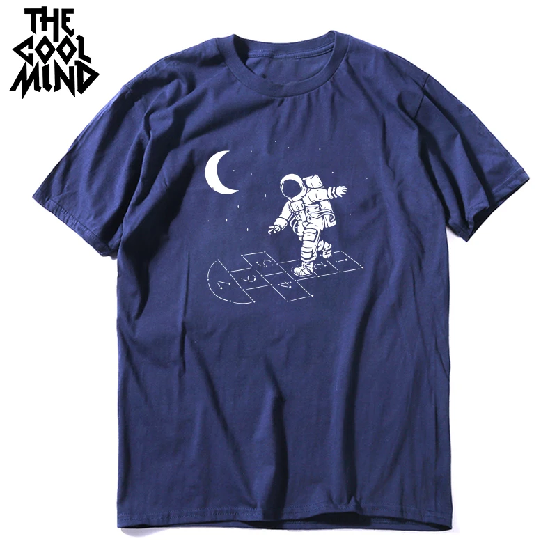 Крутая Мужская футболка COOLMIND из 100% хлопка повседневная крутая с коротким рукавом