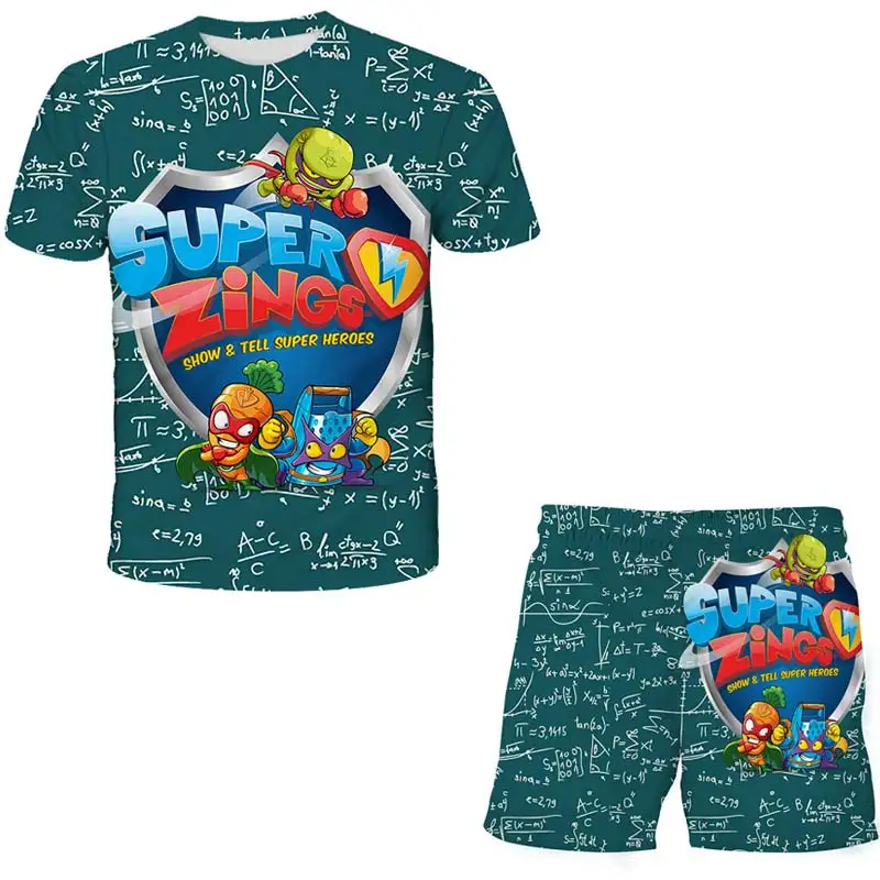 New Superzings Baby Boys Super Zings Series 4 T-shirt+Shorts Print Kids Girls Suit Casual Children's Sets Clothing 2023 Summer