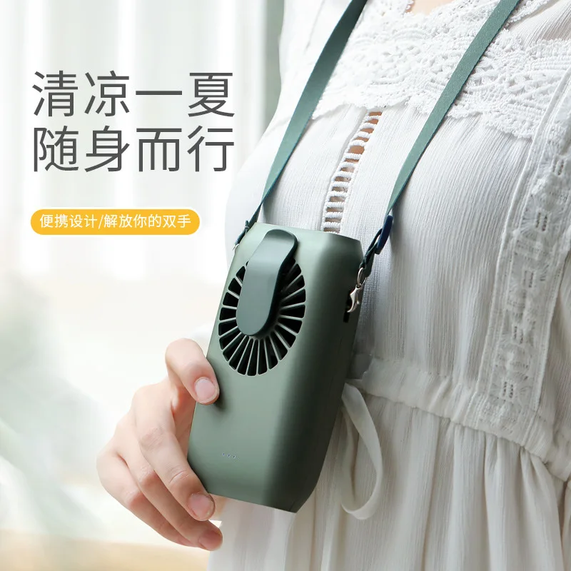 

Lazy people hanging neck hanging waist fan USB charging portable portable desktop large wind power charger small fan