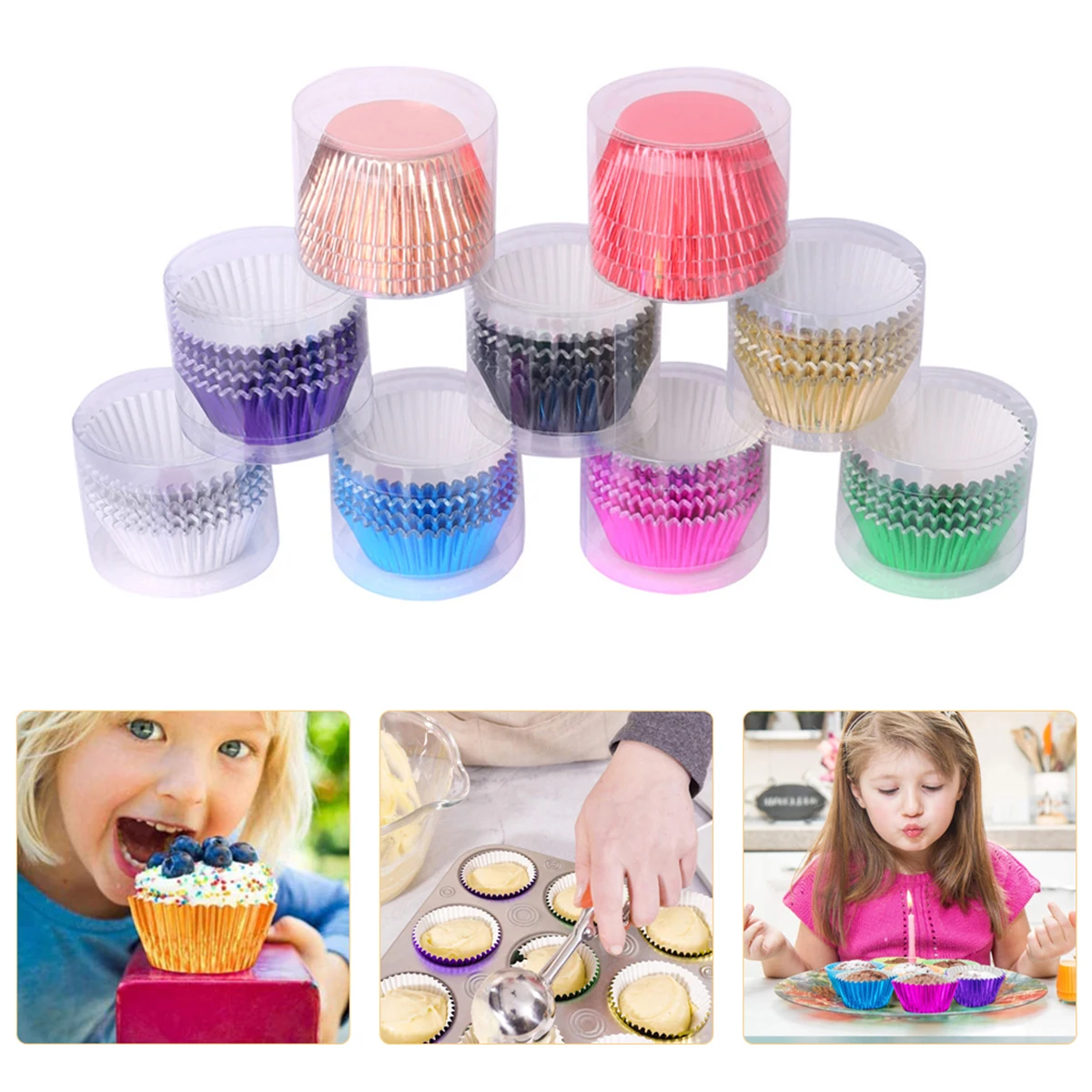 

100pcs Paper Cupcake Metallic Foil Cases High Quality Thicken Baking Muffin Liners Tool For Kitchen