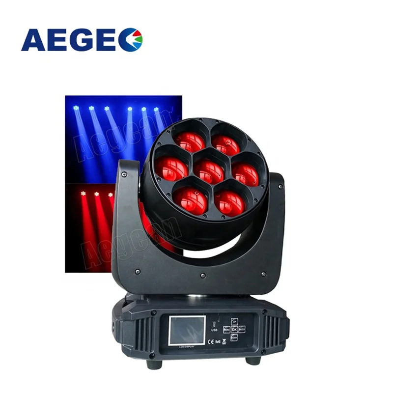 

AEGEO 7x40 RGBW 4 In 1 LED Zoom Beam Moving Head DMX Channels Software Upgrade Stage DJ Light For Disco Wedding Party Christmas