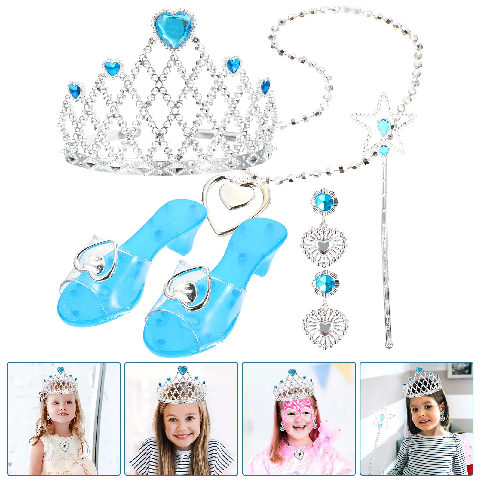 

Child Princess Kit Shoes Girls 4-6 Toddler Dress Little Age 6-8 Play Jewelry 3 Toys