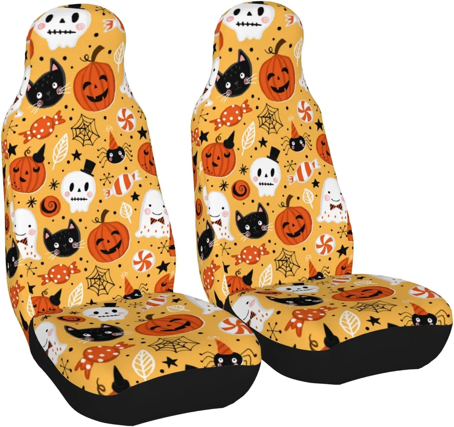 

Car Seat Covers Set 2Pcs Halloween Holiday Universal Front Car Seats Vehicle Enterior Protector Suitable Fits Most Car Auto