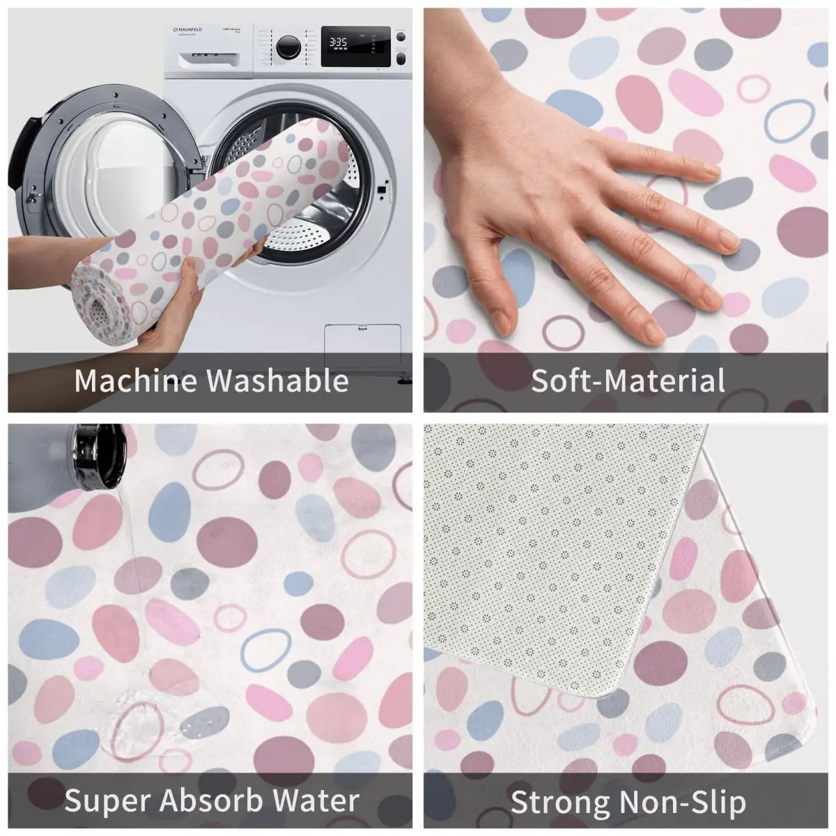 Легкий Настенный коврик с рисунком нескользящий ковер из булыжника для кухни