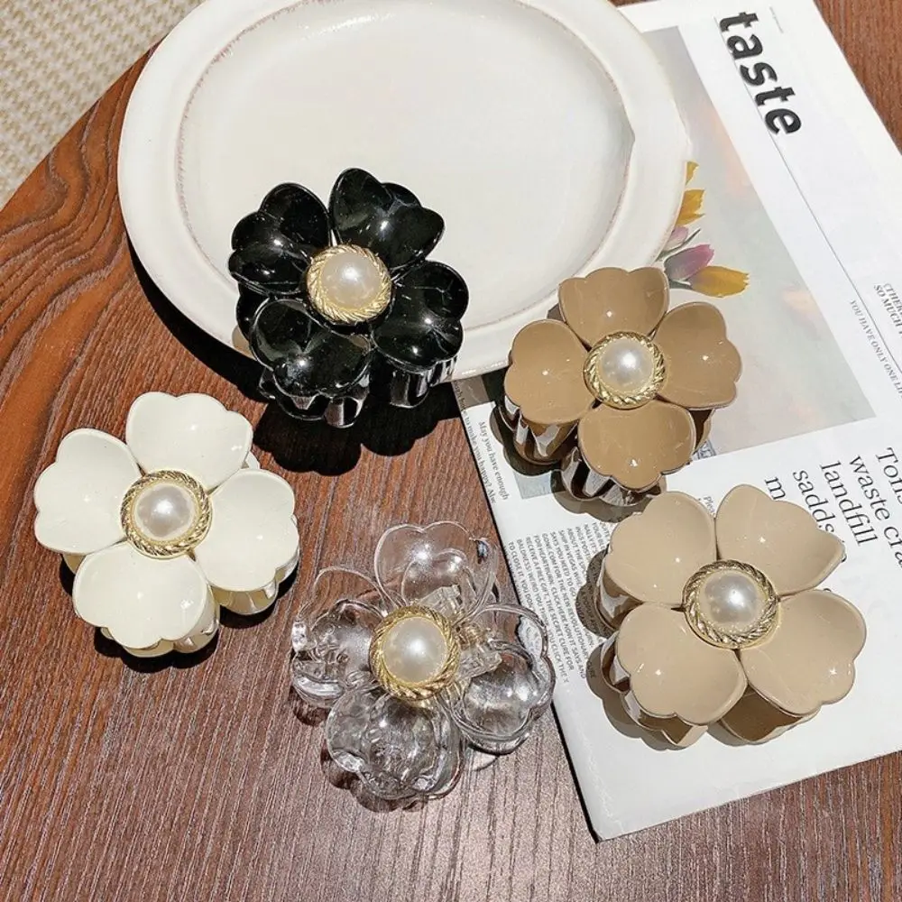 

Temperament Hair Accessories Headress Women Hair Clips Flower Pearl Hairpin Back Head Clip Korean Style Hair Clips