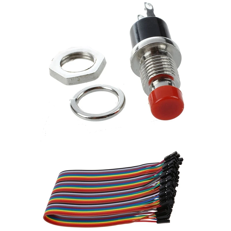 

40 Pcs Female To Female Solderless Breadboard Jumper Cable Wire & 10Pcs SPST Momentary Mini Pushbutton Switch