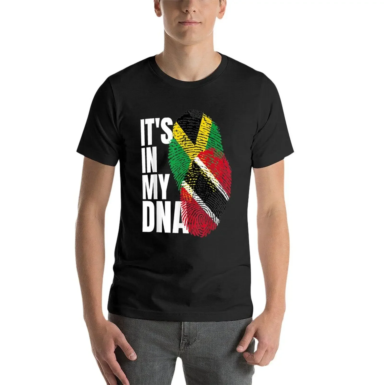 Триидadian Plus Ямайский микс Флаг ДНК Heritage Подарочная футболка с графическим