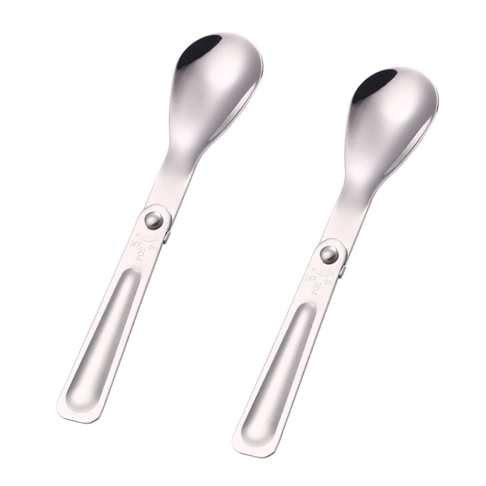 

Spoon Spoons Steel Camping Foldable Stainless Folding Cream Ice Espresso Demitasse Stirring Specialty Cutlery Soup Drink Serving