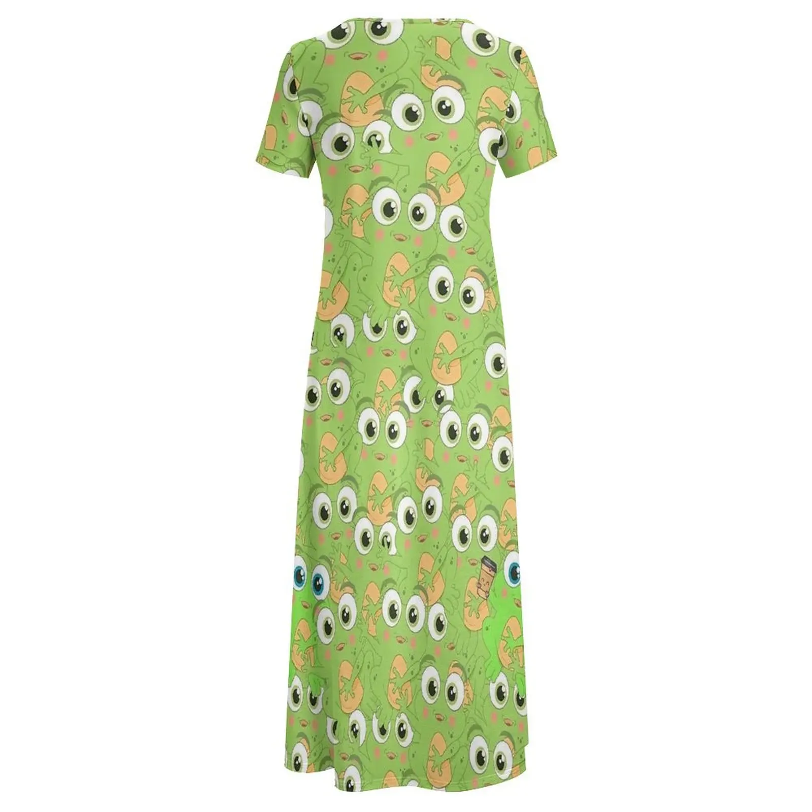 Забавное платье с лягушками милое макси животными уличная одежда короткими