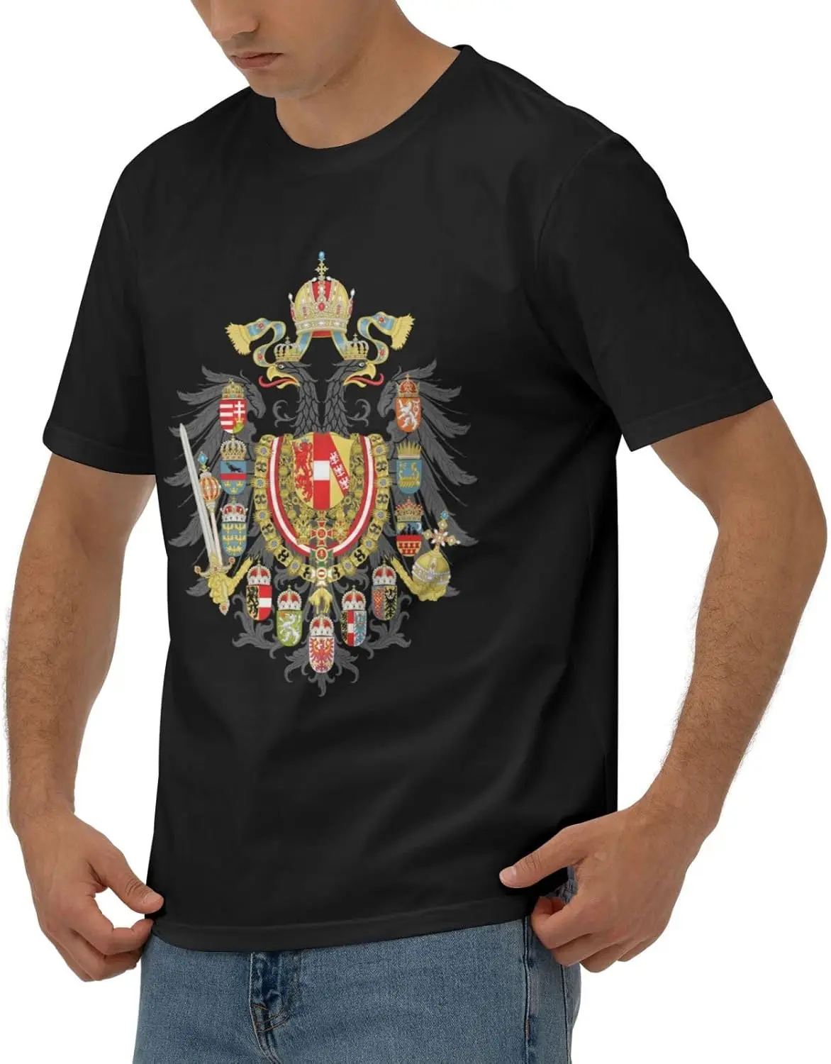 Мужская хлопковая футболка с гербом Австрии Венгрии и короткими рукавами