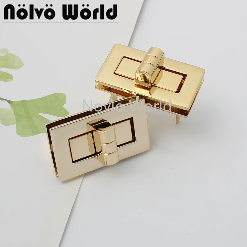 10-50 pieces 40*23mm rose gold color rectangle shape turn lock for woman bag twist lock chains bag accessories