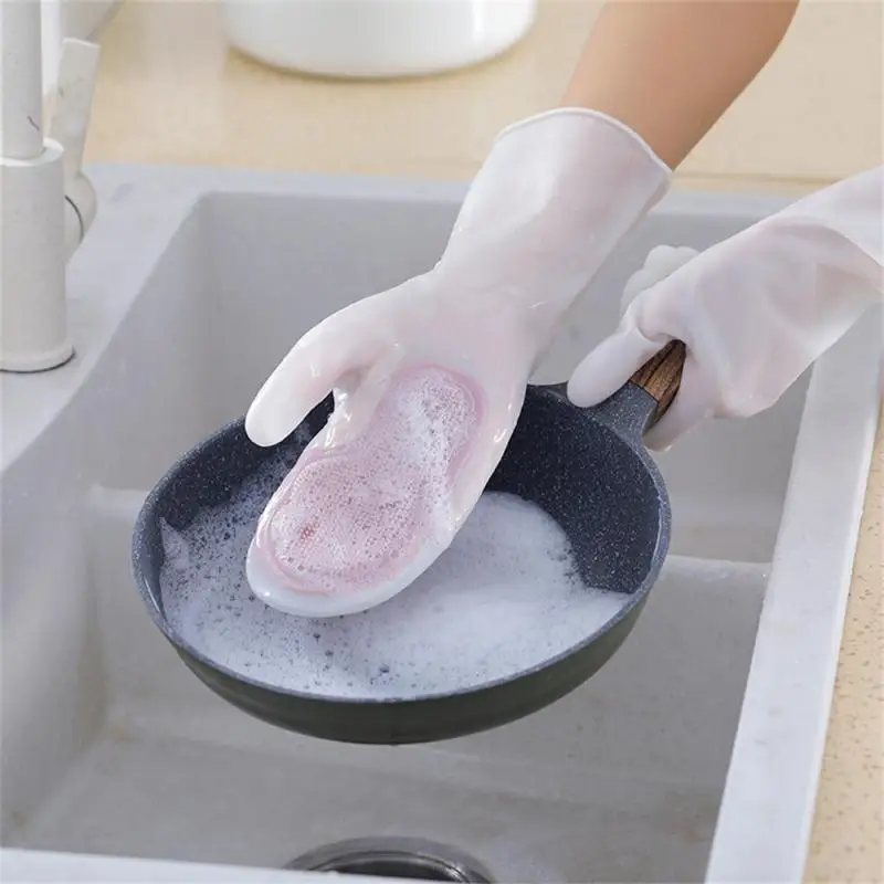 

Dishwashing Cleaning Gloves PVC Insulation Multifunction Kitchen Housework Cleaning Magic Dish Washing Glove Clean Scrub Tools