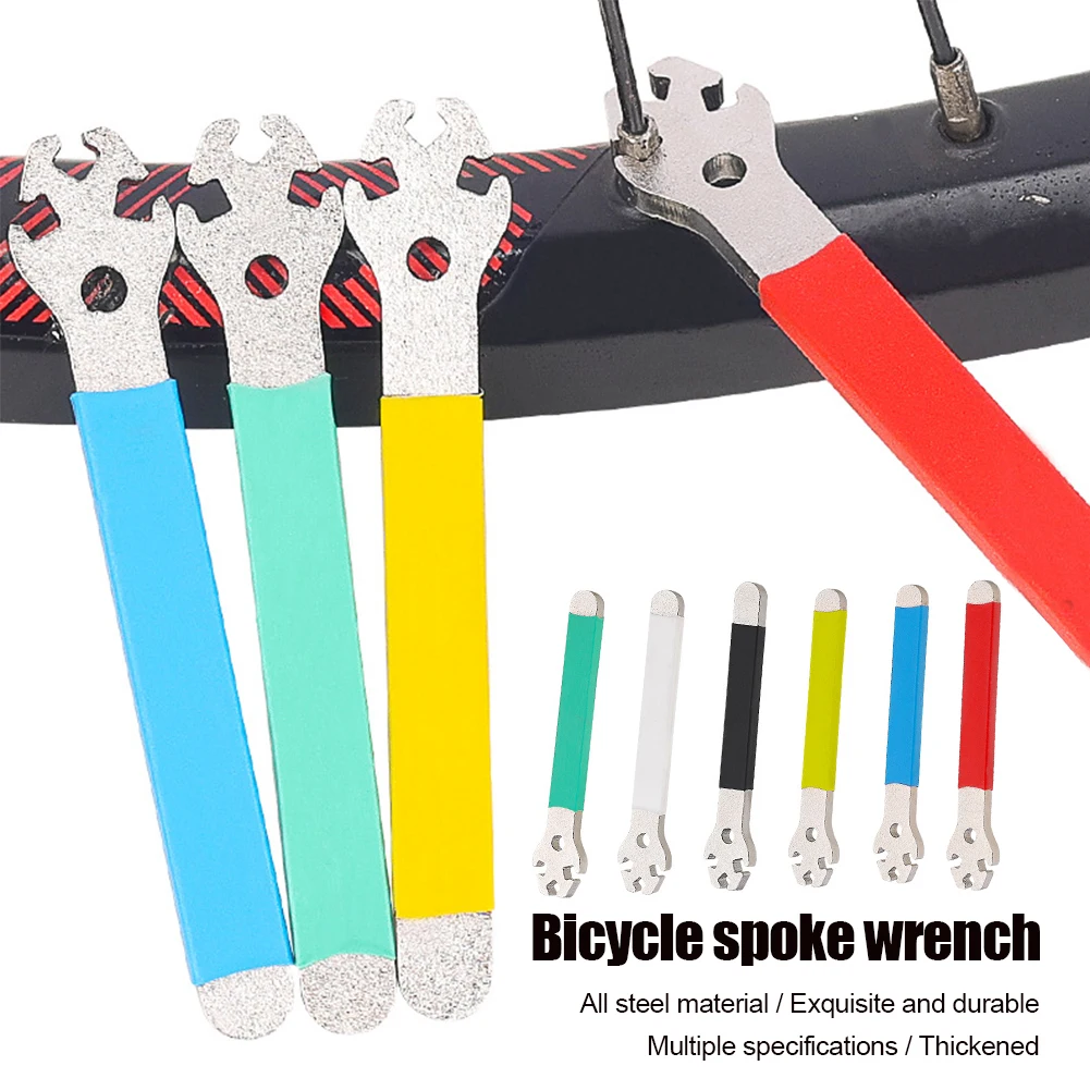 

1PC Bicycle Spokes Wrench Mountain Metal Bike Wheel Rim Spanner Adjustment Correction Installation Spoke Cap Bike Repair Tool