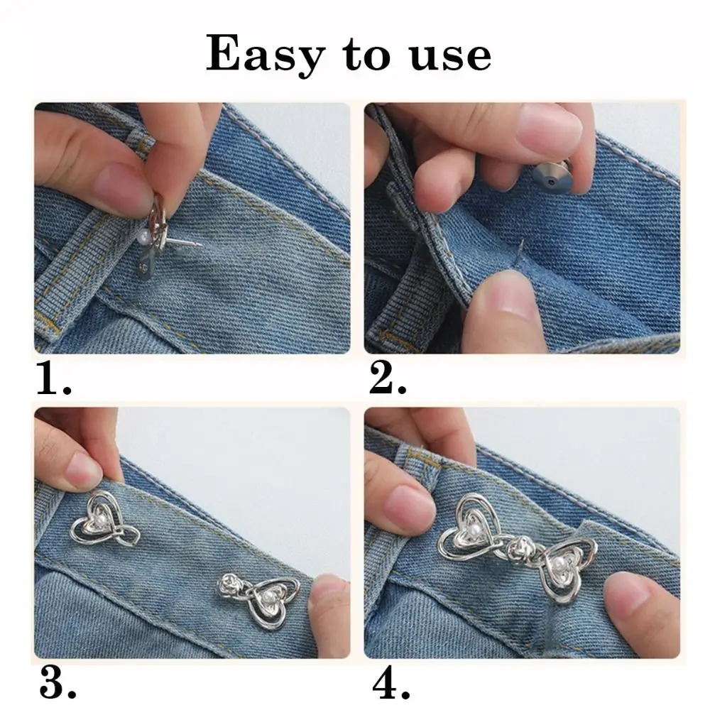 Китайский Узел Любовь пуговица застежка для талии джинсов серебряный зажим