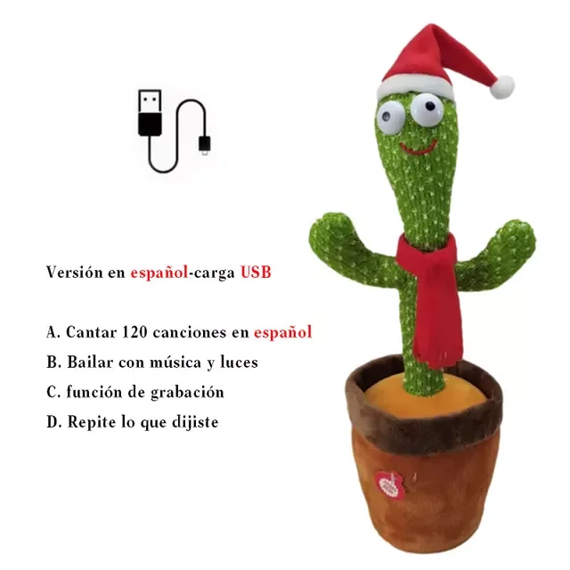 

Dancer Cactus With Sound In Spanish Captus Dancer For Babies USB Dancing Cactus Parlant Toy Russian