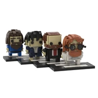 moc british rock band team brickheadz building blocks set for the beatlesed most famous band character figures bricks toys gifts