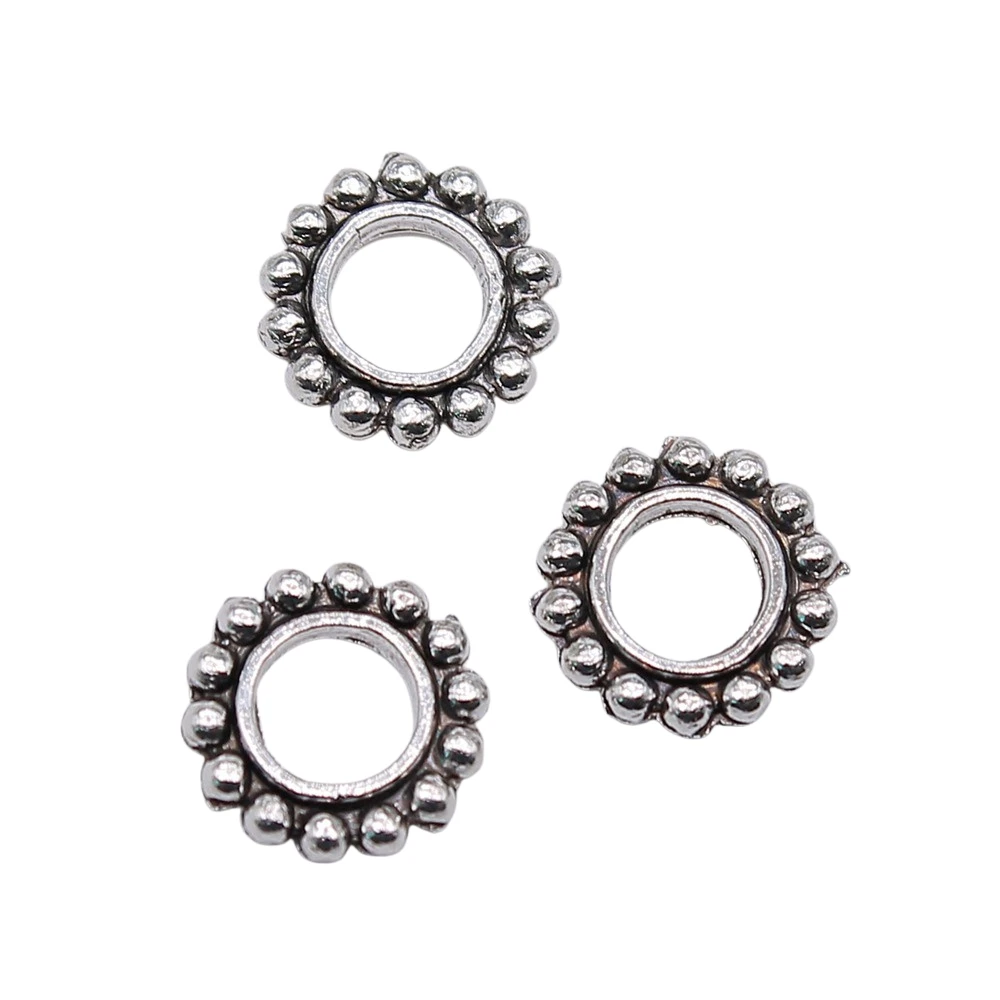 500 шт., серебристые бусины 9x9x2 мм