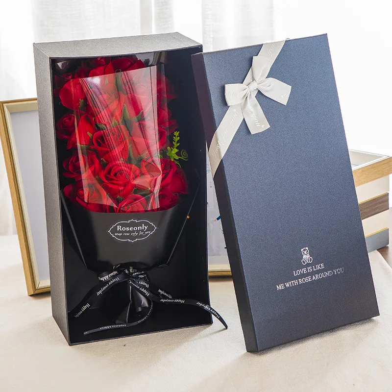 

18 букетиков ароматизированное Мыло лепесток роз в подарочной коробке на День святого Валентина свадьбу День матери подарки розы мыло цветок
