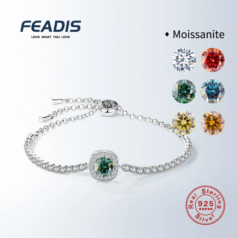 

Женский браслет из серебра 925 пробы с муассанитом 1 карат