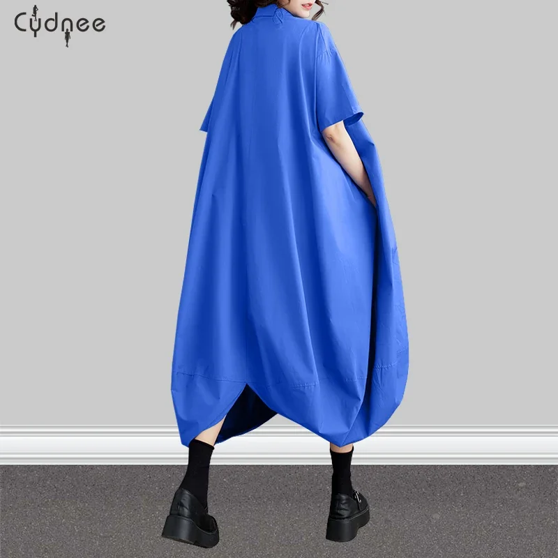 Платье женское однотонное свободного покроя повседневное простое милое длинное