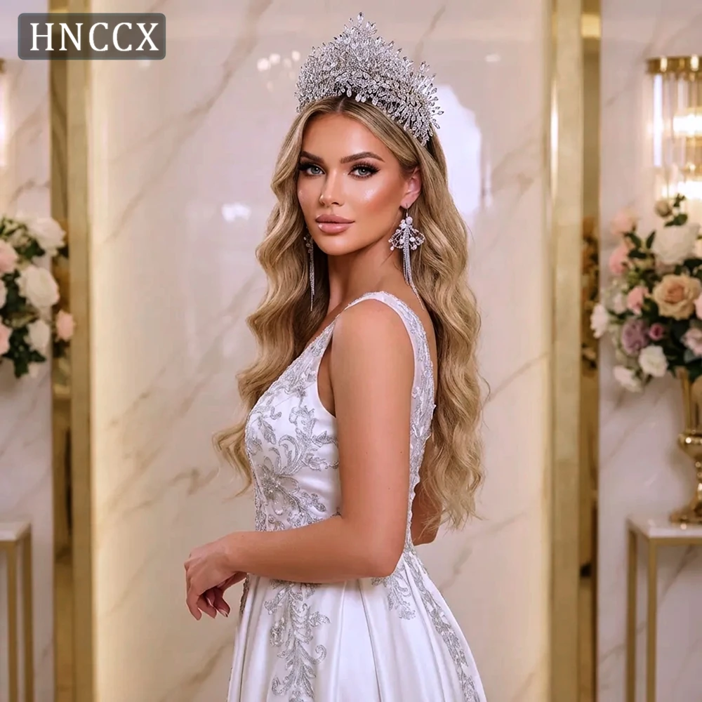 Фото YouLaPan Роскошная повязка на голову с короной и стразами, подходит ручной работы, высококачественные свадебные аксессуары для волос для невесты, дам и банкетов HP372 №4