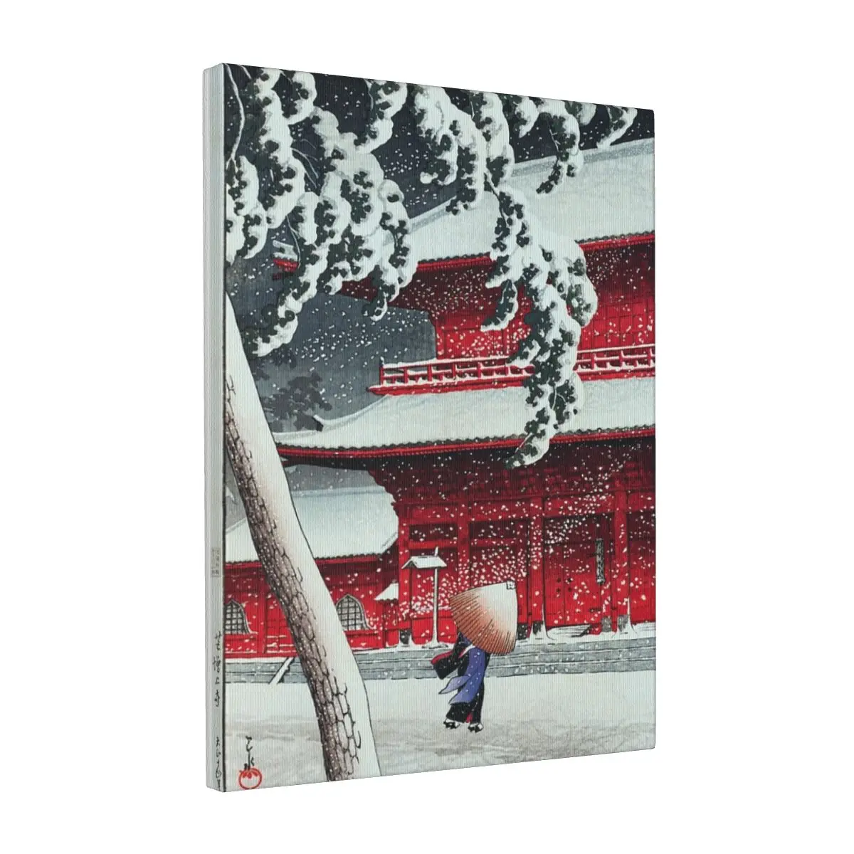 Безрамная картина Zojoji Temple Shiba 1925 Hasui Kawase на холсте