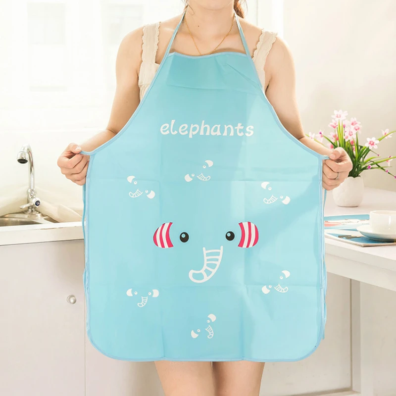 

Cute Cartoon Elephant Kitchen Apron for Men Women Home Cleaning Tools Waterproof Apron Easy To Clean House