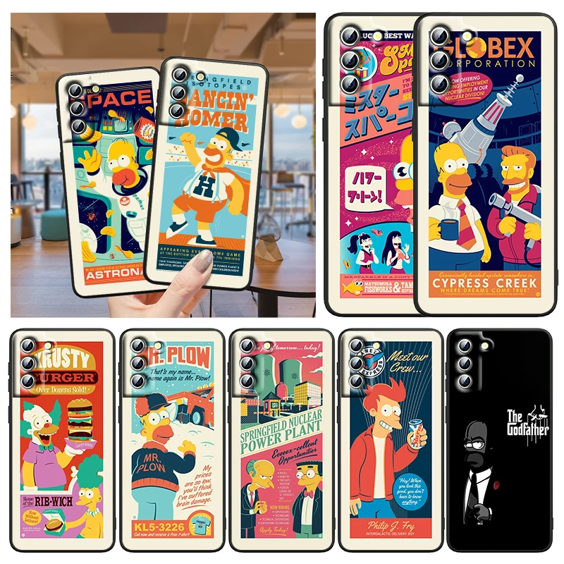 hot cartoon cute simpsons for samsung galaxy note 20 s20 fe lite ultra 10 9 8 pro s10e s10 5g s9 s8 s7 s6 plus black phone case free global shipping