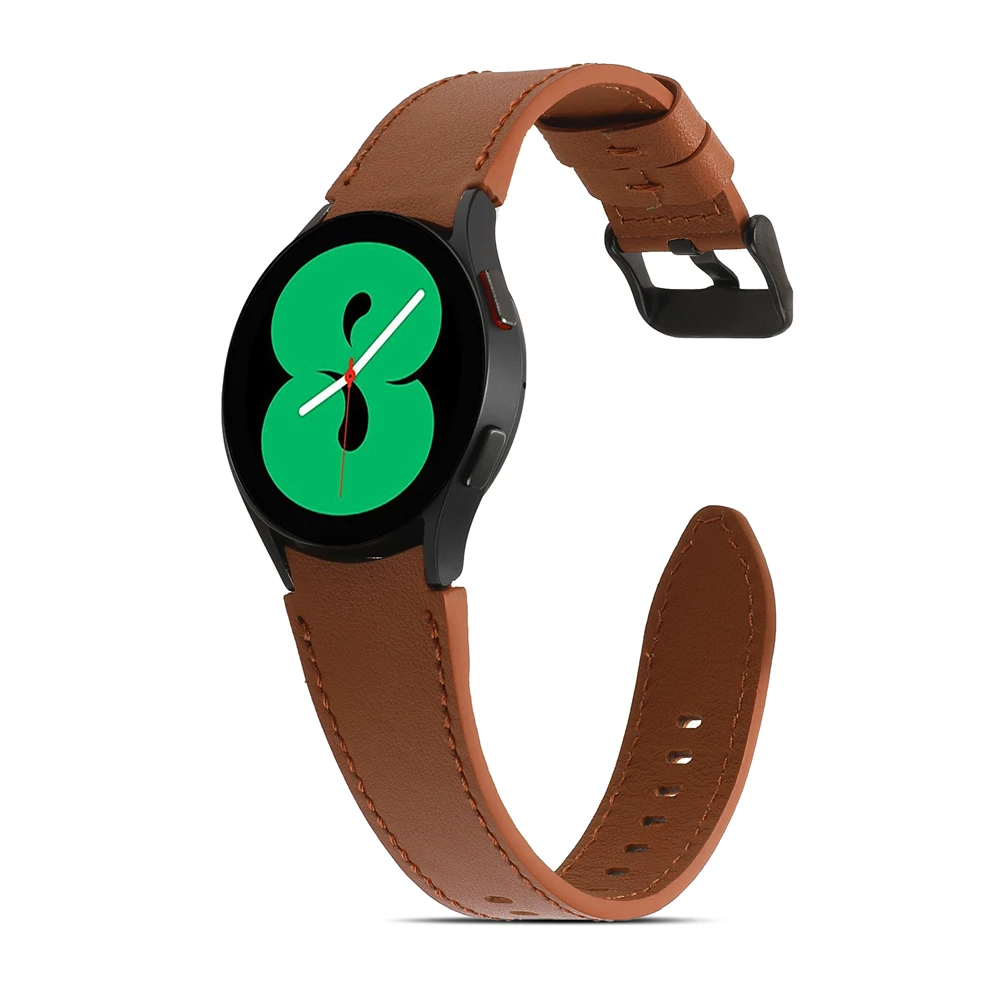 20MM band For samsung galaxy watch 4 no gaps band 44mm 40mm galaxy watch 4 classic 46mm 42mm strap gapless leather Watchbands