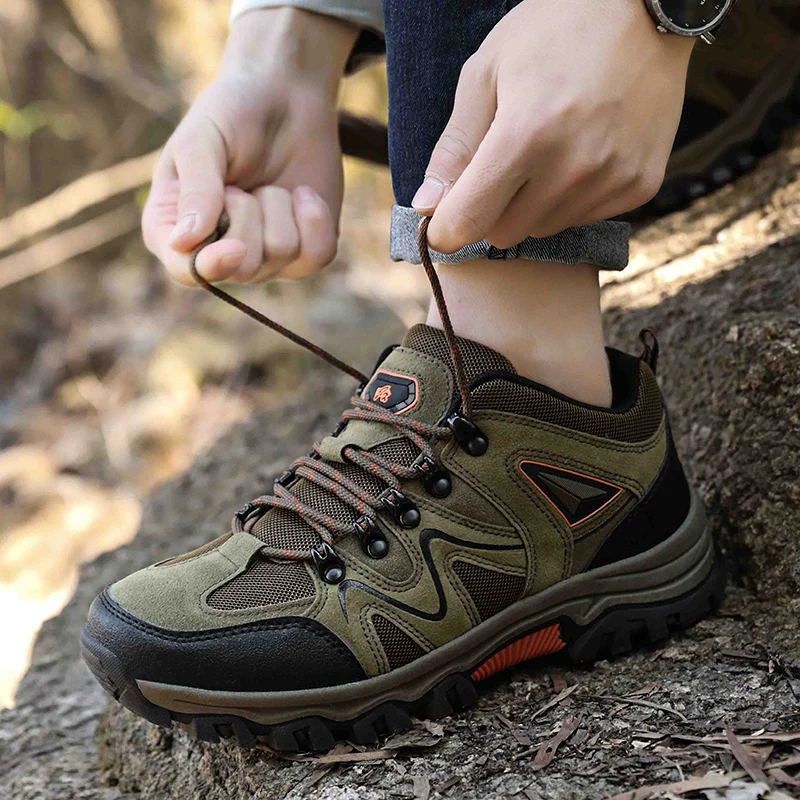 2022 New Men Mountain Hiking Shoes Spring Breathable Men Trekking Shoes Big Size 39-47 Outdoor Climbing Hiking Men Sneakers