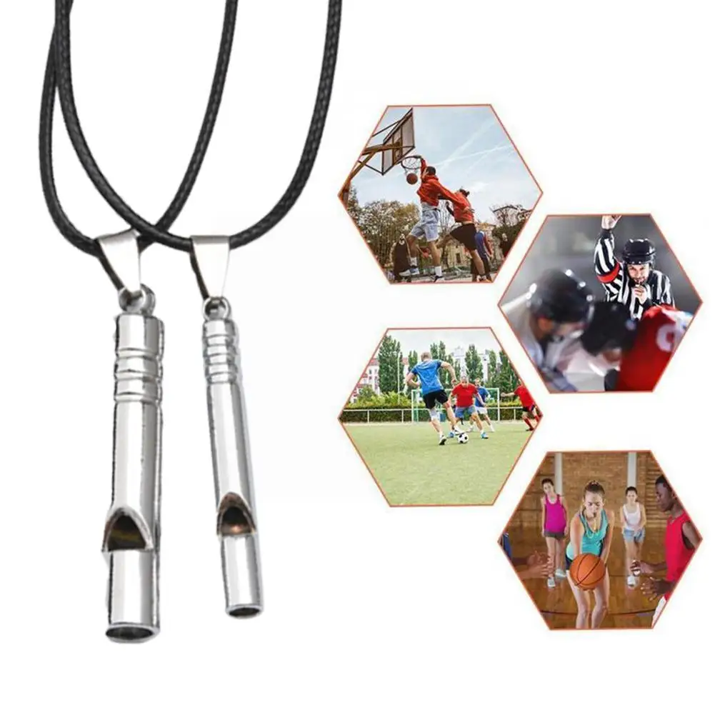 

2pcs Metal Multifunction Whistle Pendant With Chain Ring For Outdoor Survival Emergency Mini Size Whistles Team Gif H5e9