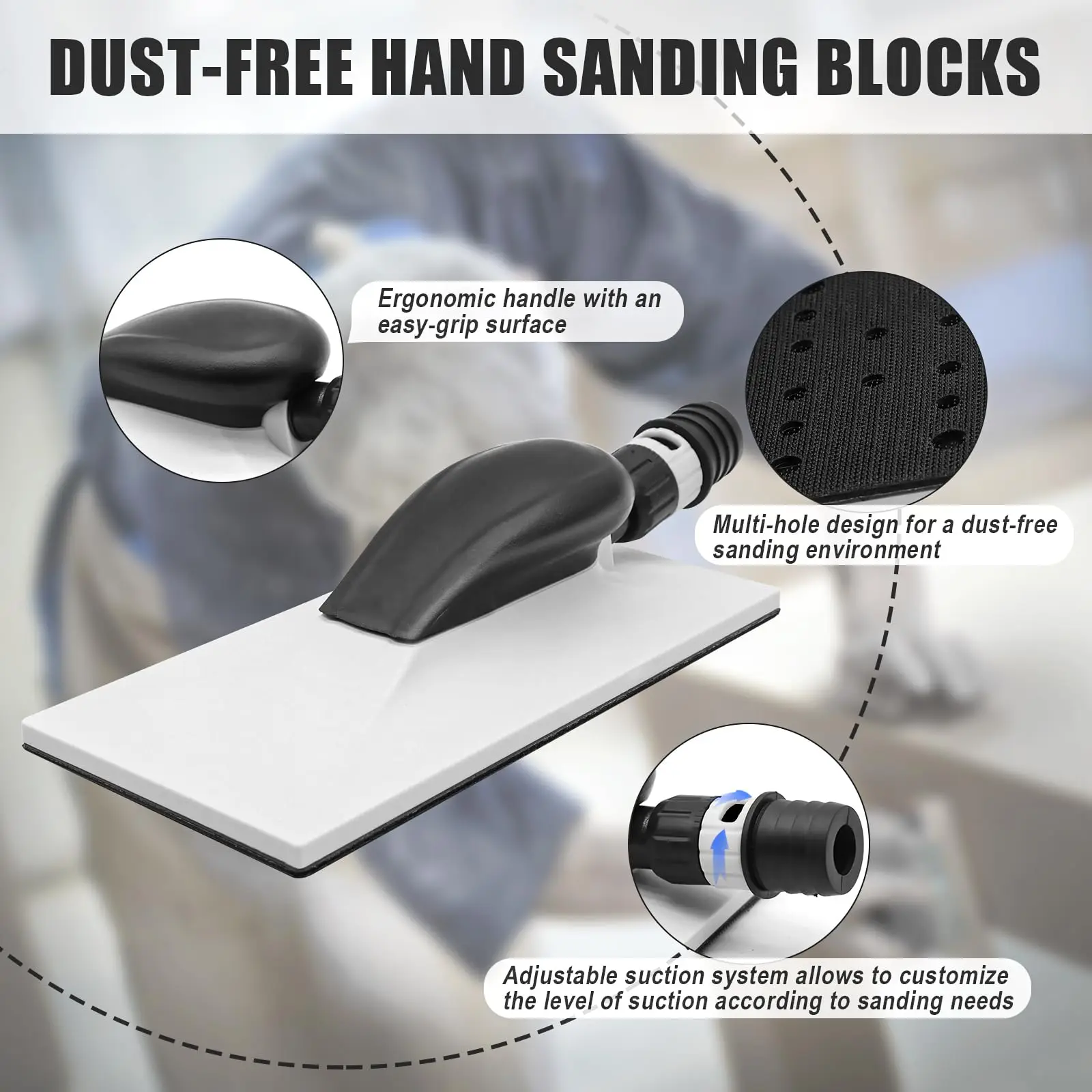 Набор ручных шлифовальных блоков с крючком и петлей 114*228 мм 6 шт. для удаления пыли