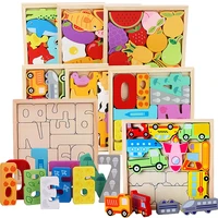 baby 3d puzzle wooden toy cartoon animal tangram jigsaw game kids preschool early learning educational toy children puzzles toys