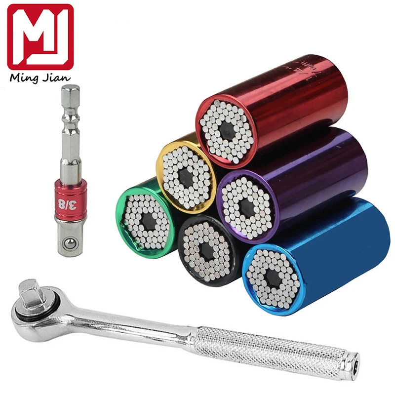 

Универсальный гаечный ключ, комплект головок 7-19 мм с динамометрической головкой, с храповым механизмом 3/8, с волшебным захватом, многофункц...