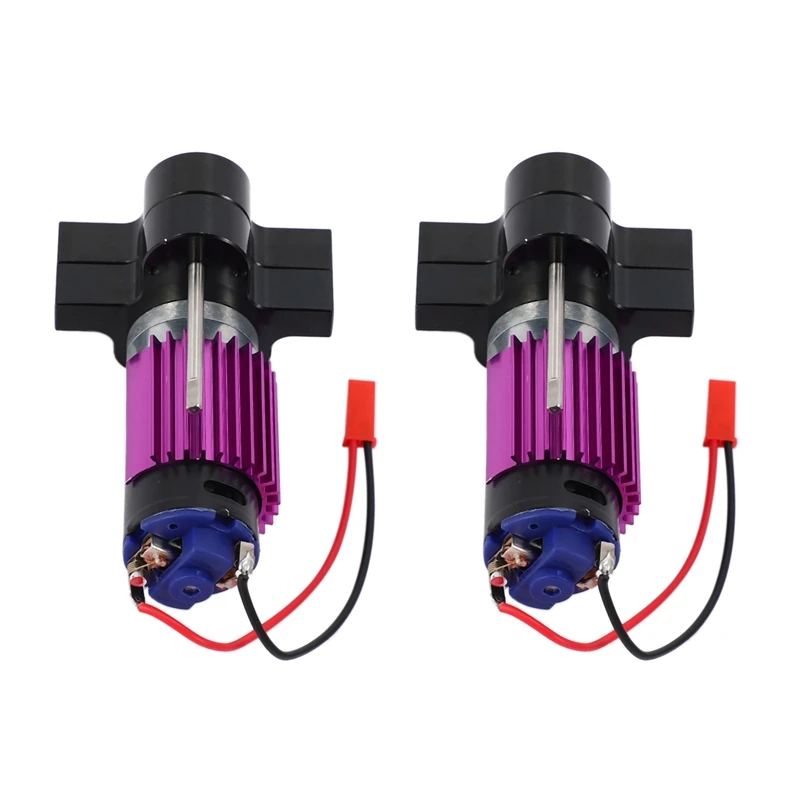 

2X модернизированная металлическая коробка передач с двигателем 370 для Wpl 1/16 4Wd 6Wd Q60 Q6 (черная)