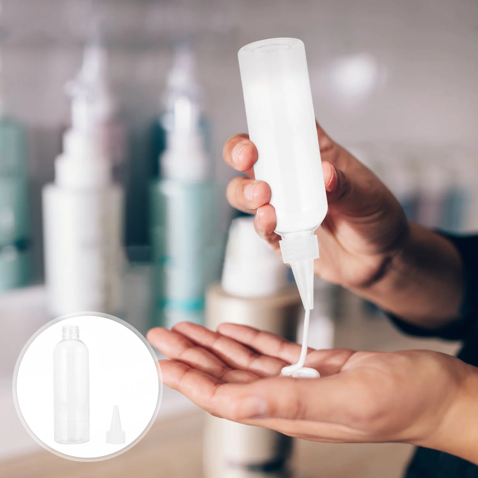 

10 Pcs Bottle Clear Squeeze Applicator Hair ABS Pointed Mouth Bottles