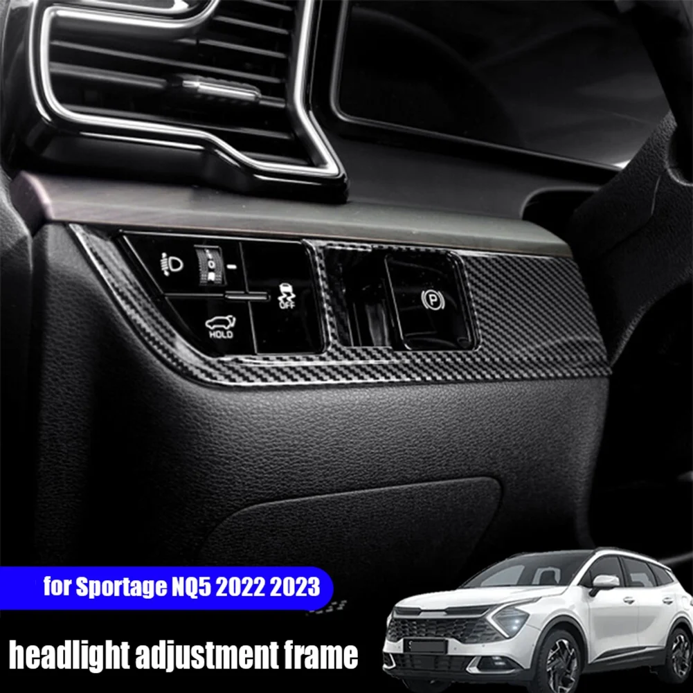 

Carbon Fiber Car Interior Headlight Panel Frame Sticker Trim for Kia Sportage NQ5 2022