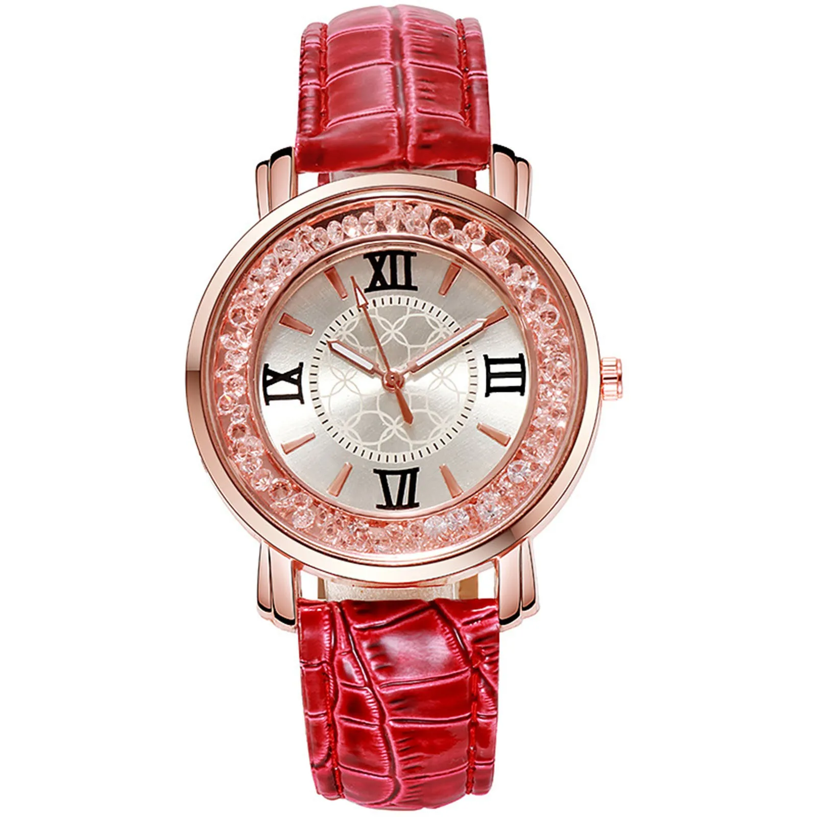 

Luxury Diamond Watches For Women Quartz Analog Wristwatches Leather Strap Ladies Crystal Watch Montre Femme Strass Curren
