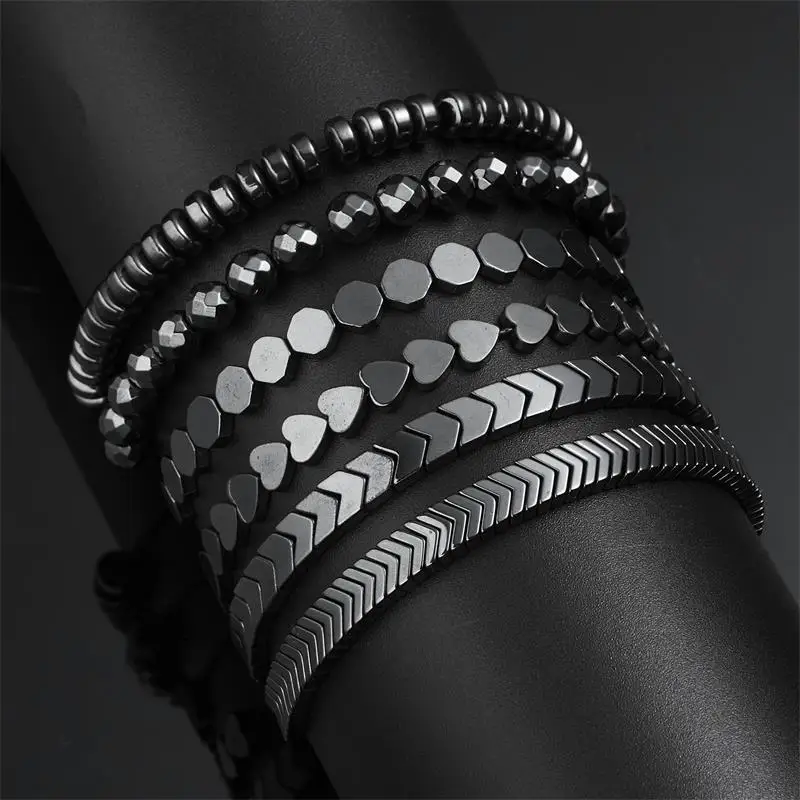 

Black Hematite Bracelets for Women Healing Beads Loss Weight Effective Men Bracelet Therapy Arthritis Health Fashion Jewelry
