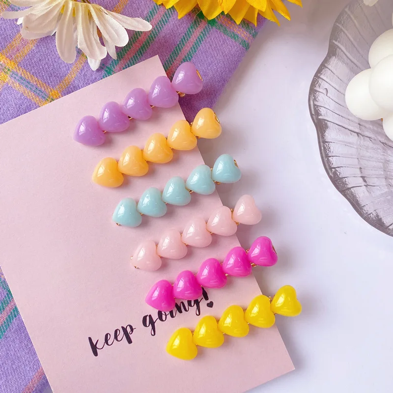 

2Pcs/Set New Fashion Candy Color Love Round Hair Clip Retro Hairpin Accessories For Kids Girls Children Barrette Headdress