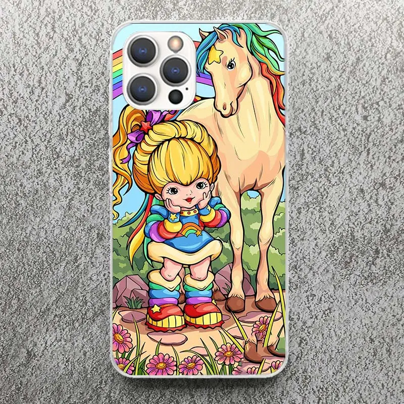 Мягкий чехол R-Rainbow Cute Brite Print для iPhone 16 15 14 13 12 11 Pro Max Art Phone Shell XS XR X SE 7 Plus 8 с узором