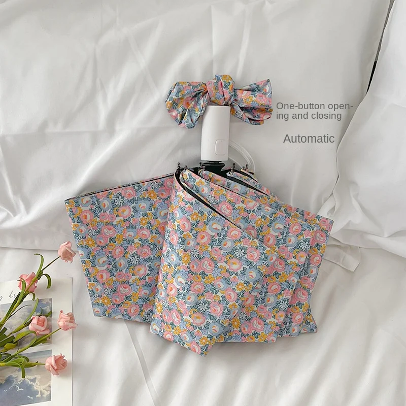 

Женский Литературный Зонт С Цветочным Принтом В Стиле Ретро, ​​высококачественный Солнцезащитный Зонт