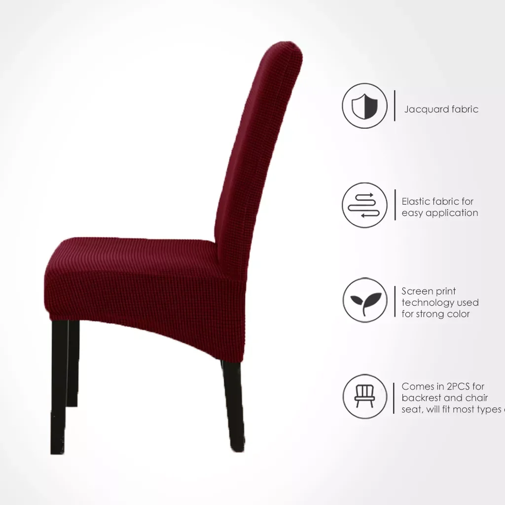 

Jaquard Chair Cover Spandex XL Large Elastic Stretch Seat Cover for Dining Room Banquet Party Hotel Wedding