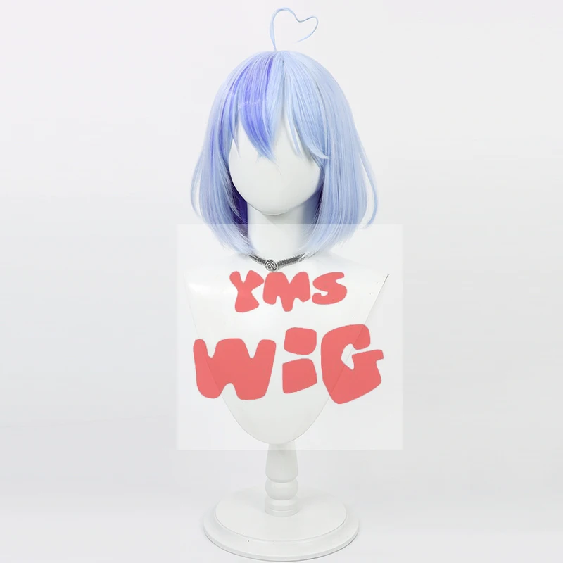 Vtuber Hololive Yukihana Lamy Косплей Парик Короткий Тип Синий Смешанные Синтетические Волосы