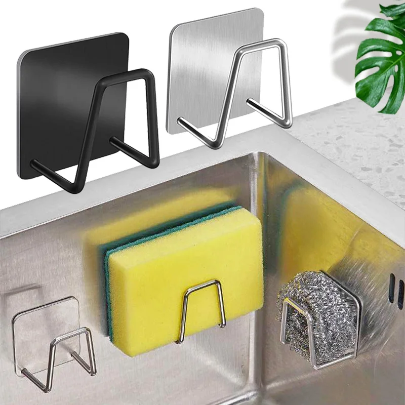 

Губка для кухонной раковины, держатель для хранения, самоклеящаяся нержавеющая сталь, сушильный настенный крючок для дренажа, кухонные акс...