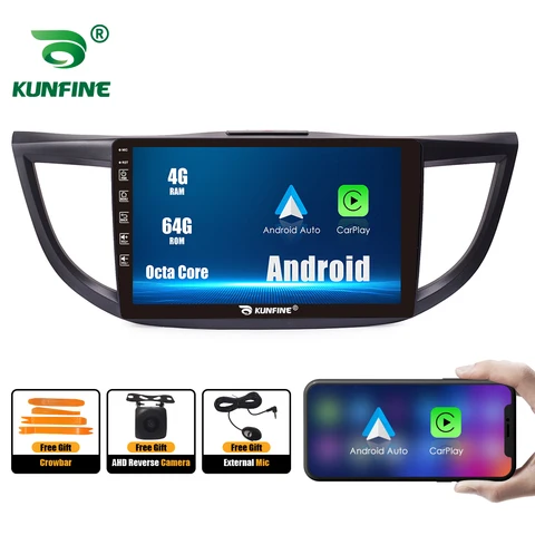 10,33-дюймовый автомобильный радиоприемник для Honda CRV 2012-2016 2Din Android, восьмиядерный автомобильный стерео DVD, GPS-навигатор, плеер QLED, экран Carplay
