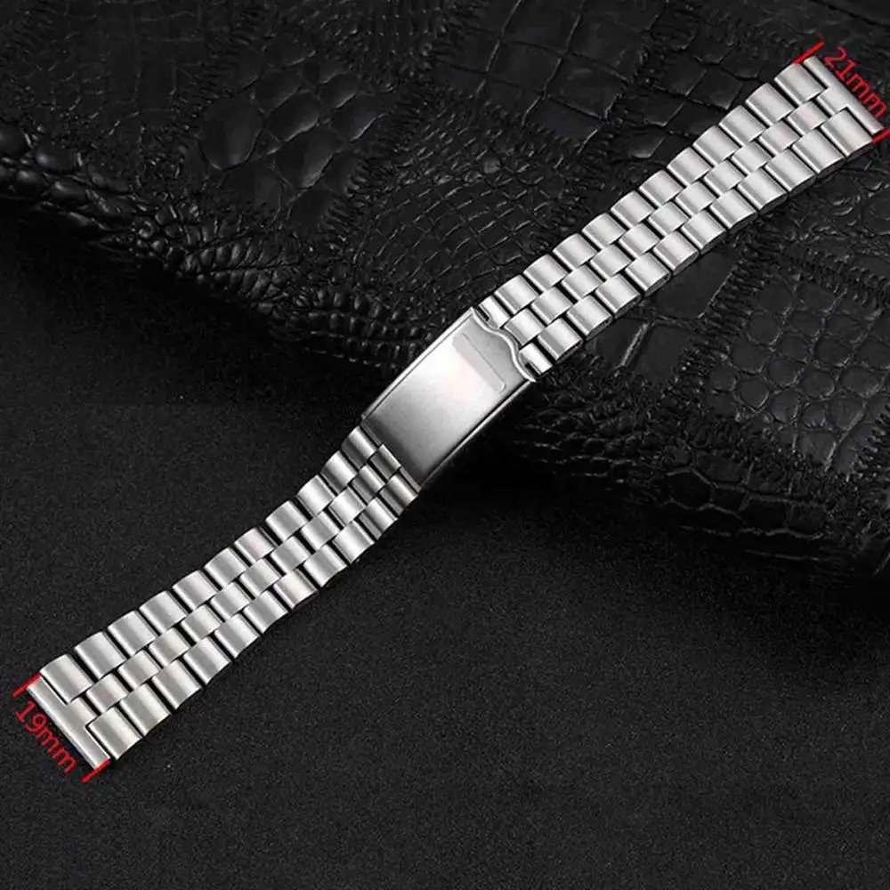 19mm Solid Stainless Steel Replacement UFO Straight End Watch Bracelet Band Strap For SKX 6138 6106 6119 4006 Sport 5 Watch