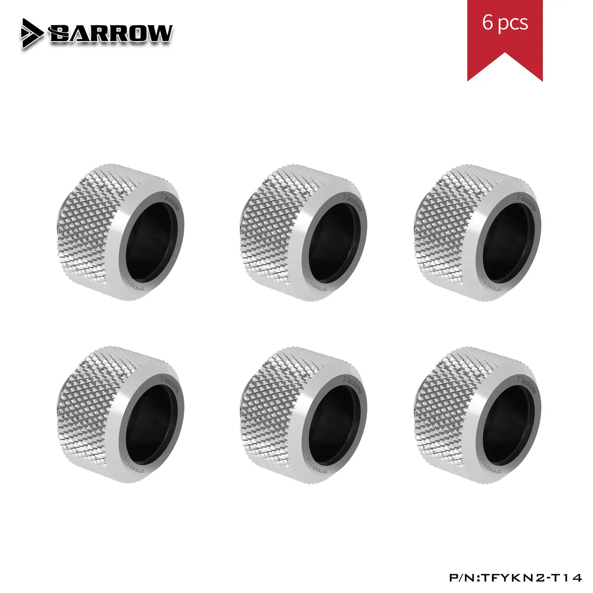 

Barrow TFYKN2-T14 6PCS Fitting G1/4 Water Cooling System For PC Hard Tube Fittings DIY Cooling Liquid Gold/Black/Silver/White