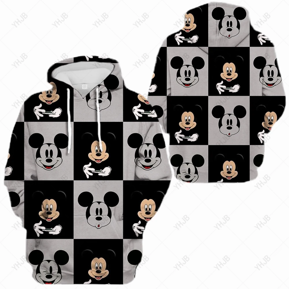 

Autumn Animation Hoodie Casual Men's Children's Fashion Disney Mickey Minnie Mouse 3D Print Street Fashion Boys and Girls Cool H